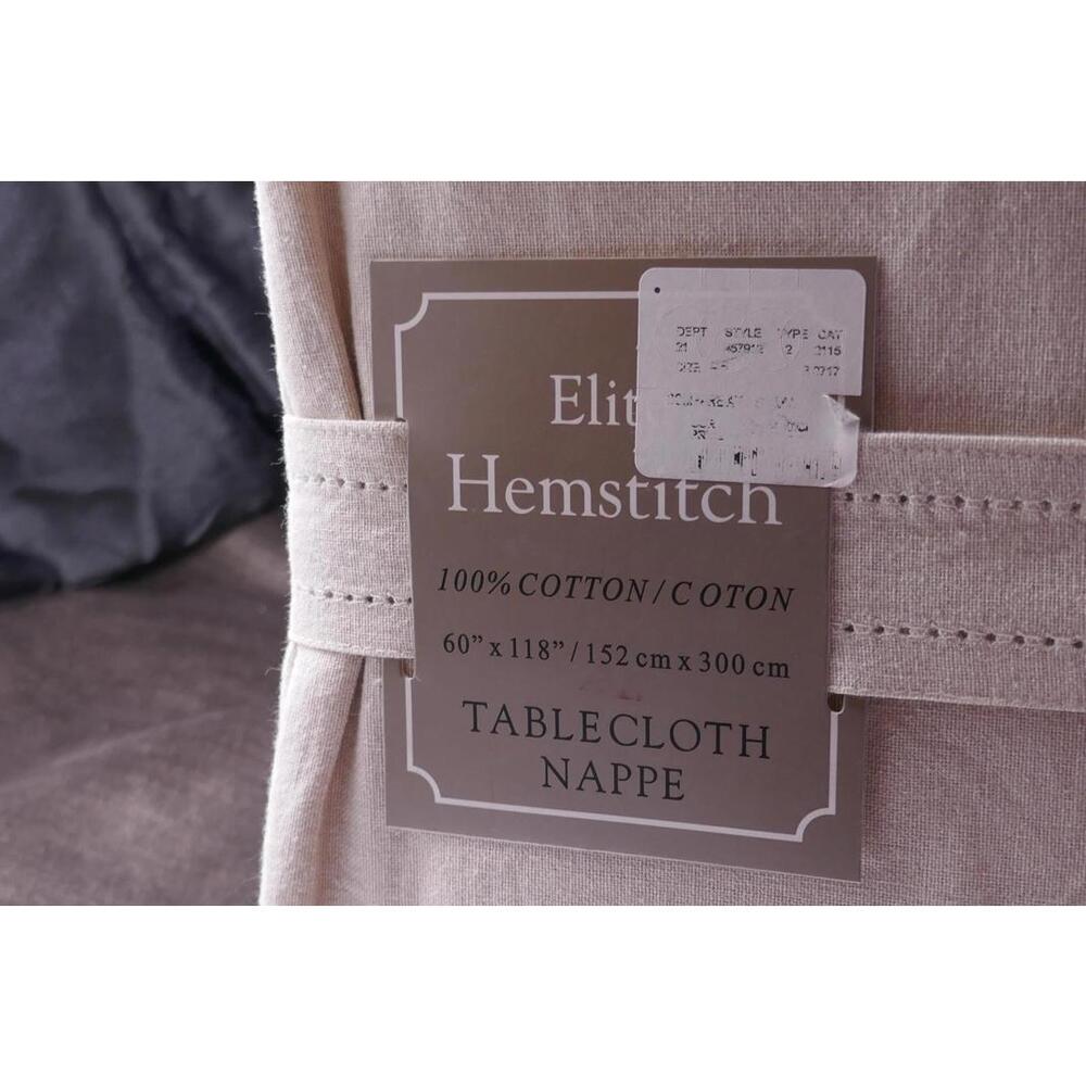 NEW Elite Hemstitch Tablecloth Nappe - Elegant 60" x 118" Dining Table Cover